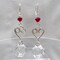 Silver and Red Heart Earrings product 1